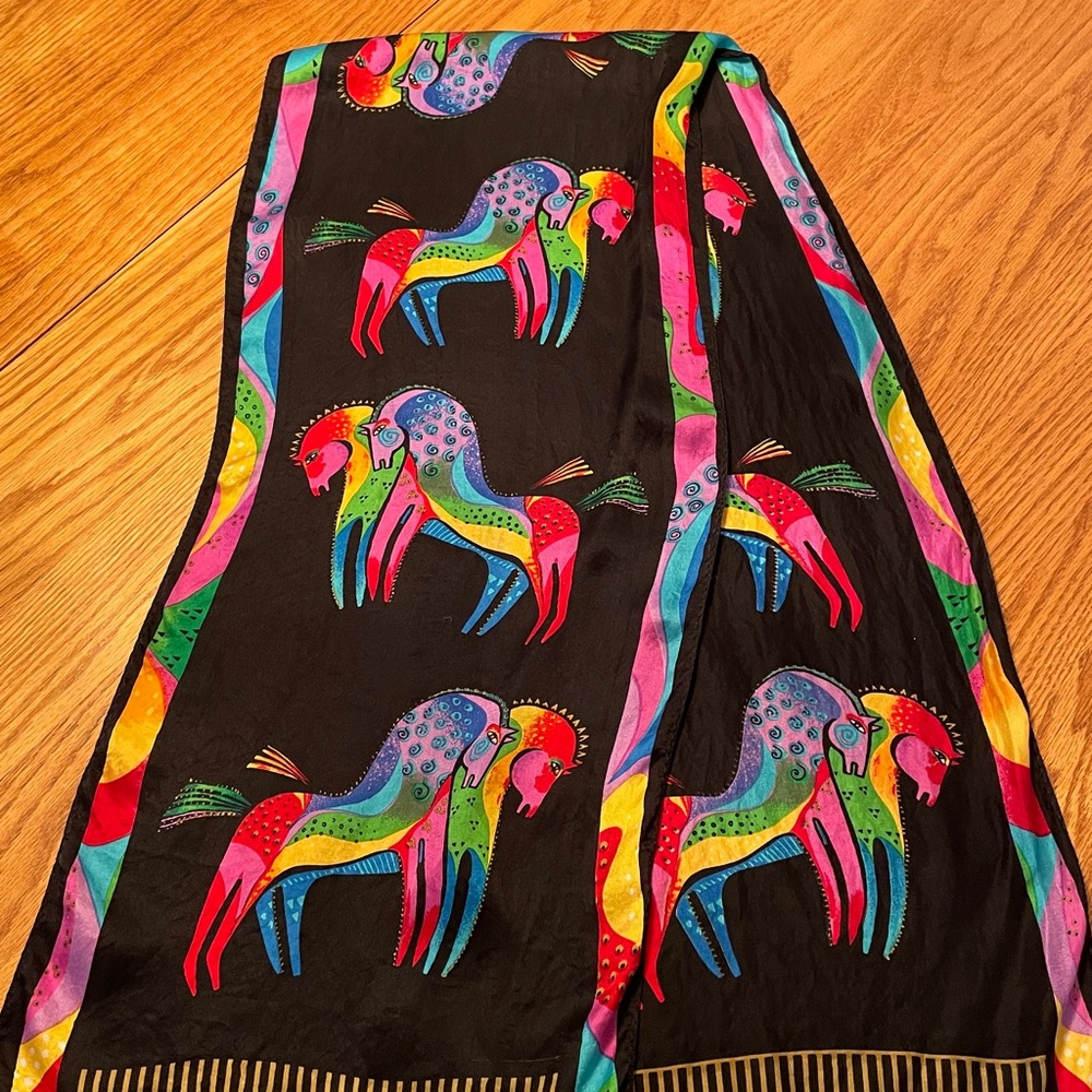 Vibrant Multicolor Animal Print Silk Scarf